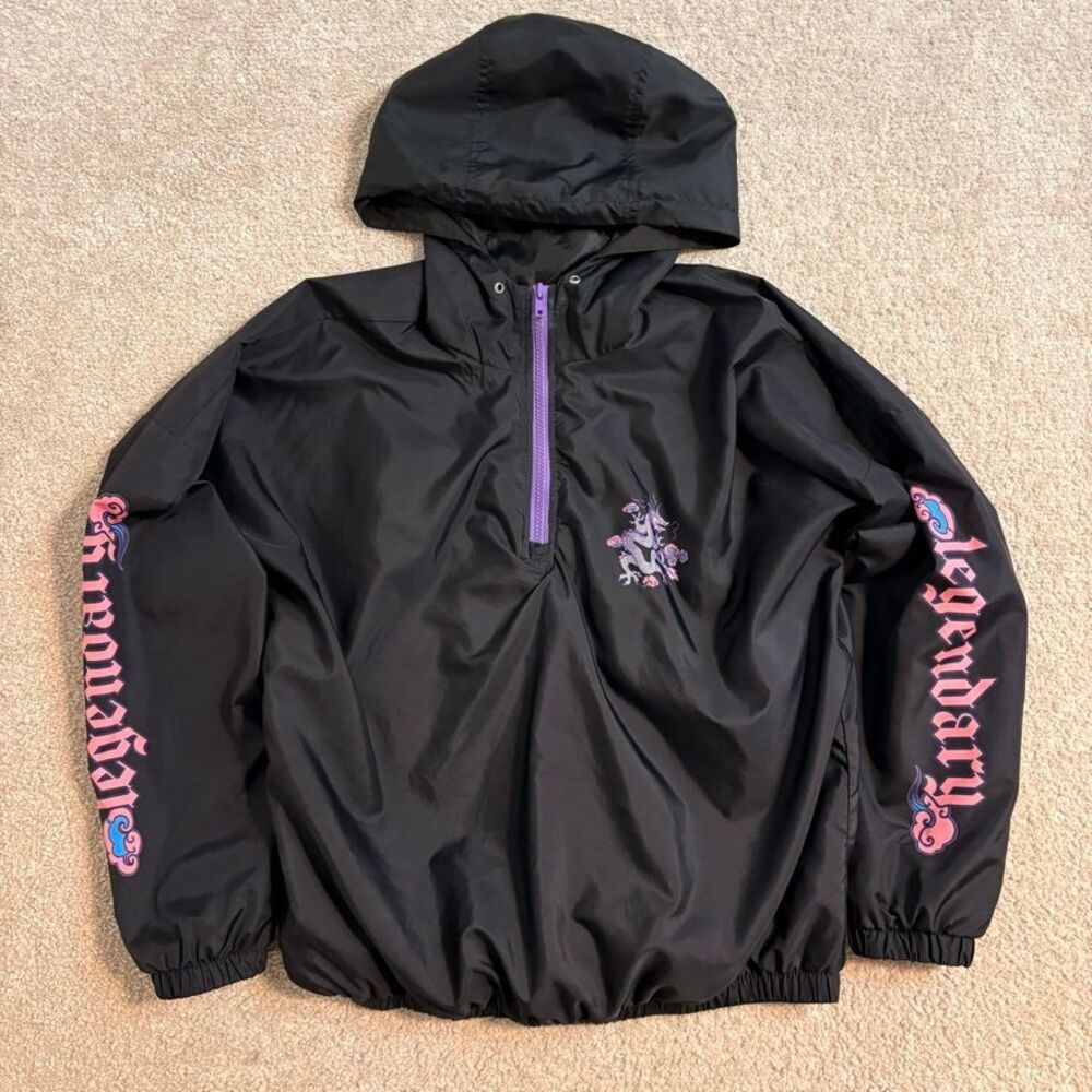 Rue21 Dragon Graphic‎ Women Windbreaker Jacket Pullover Aesthetic Y2K Small
